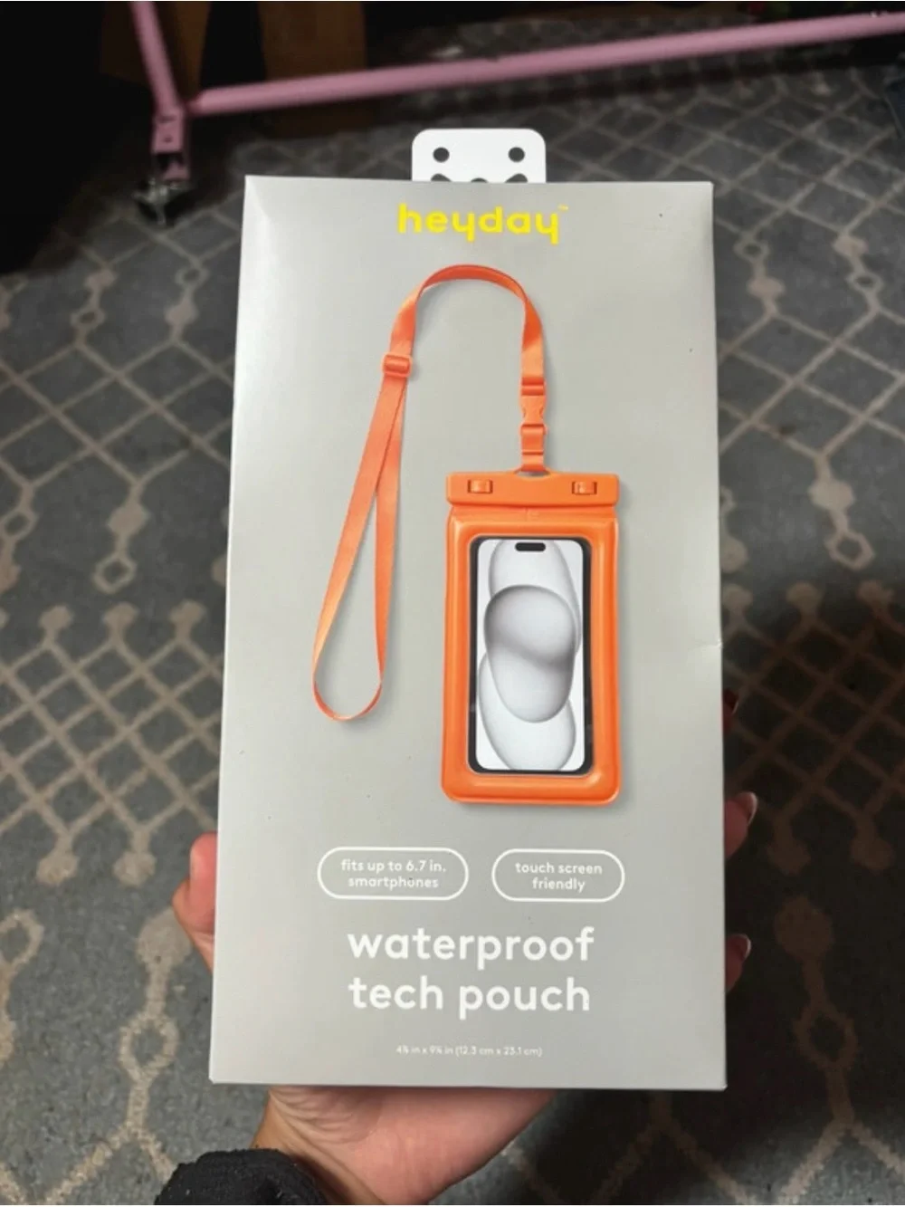 heyday Waterproof Tech Pouch - Orange with Lanyard